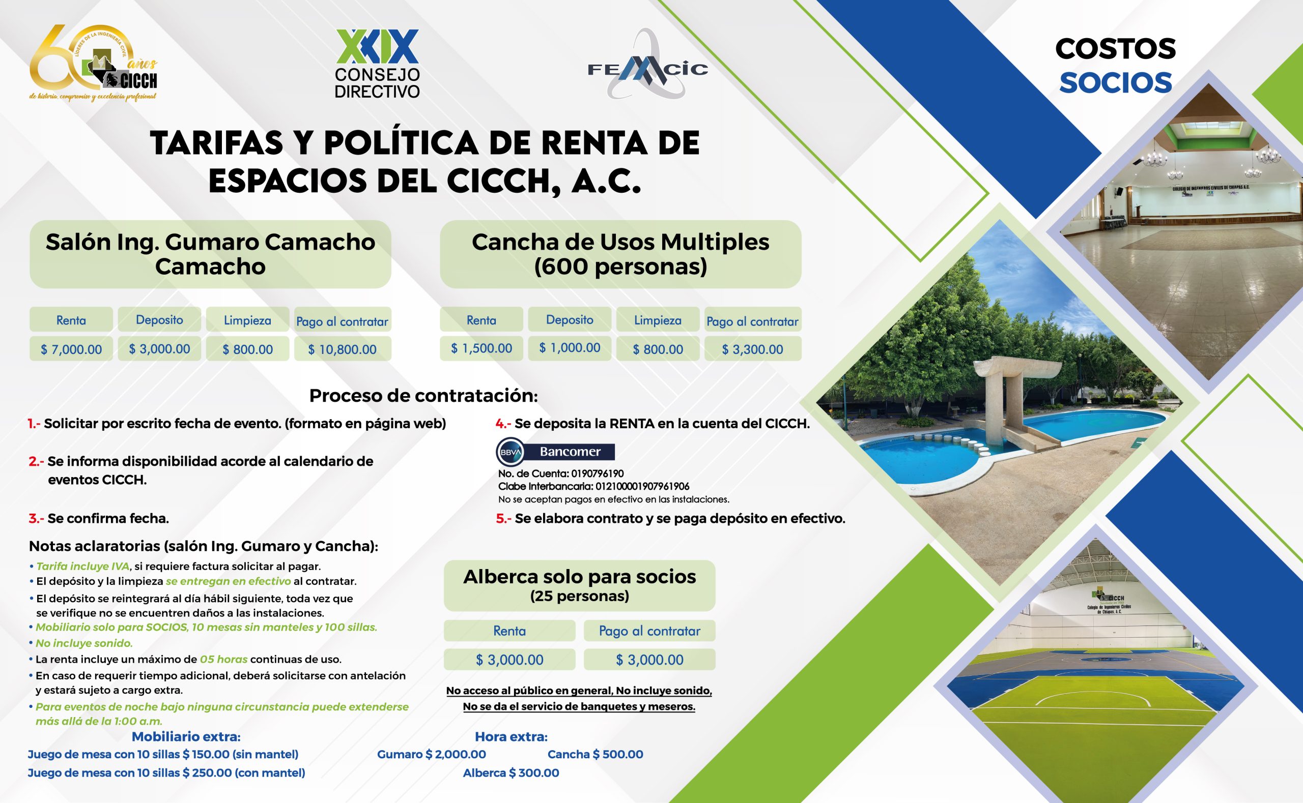 NUEVOS COSTOS RENTA DE ESPACIOS CICCH (60 ANIVERSARIO)_Mesa de trabajo 1